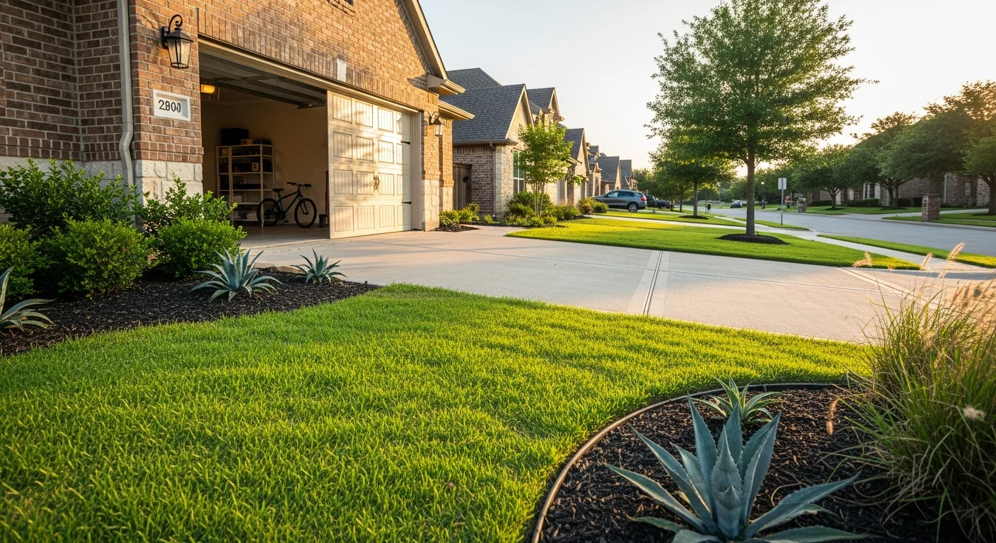 Plano residential property with quality exterior finishing and professional landscaping.